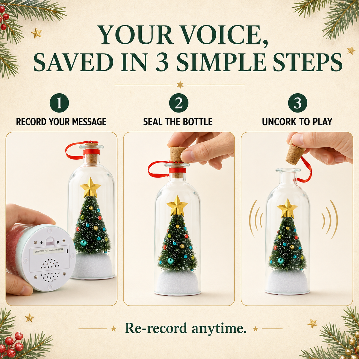 Your voice, saved in 3 simple steps